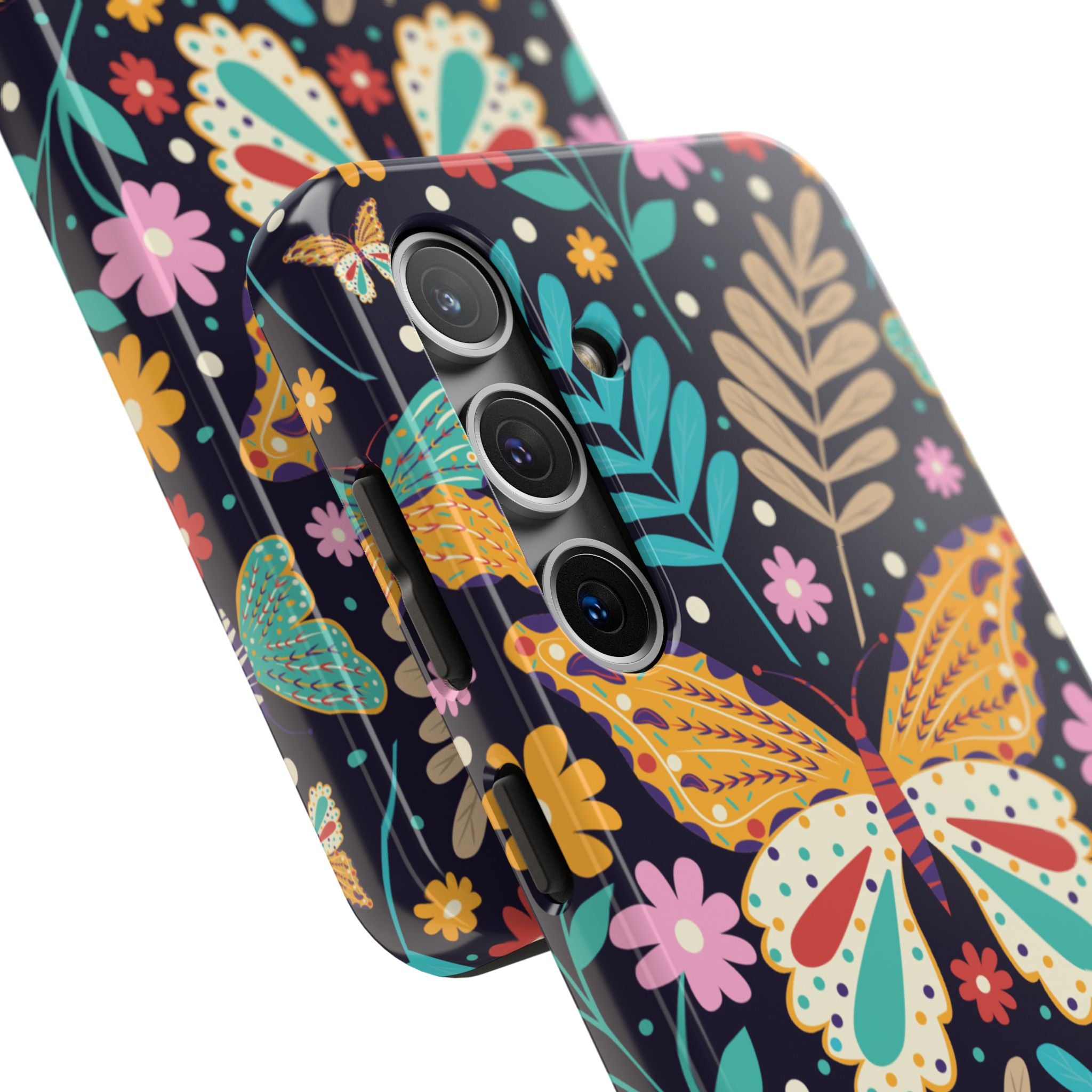 Floral Butterfly Tough Phone Case — Colorful Garden Protective Cover