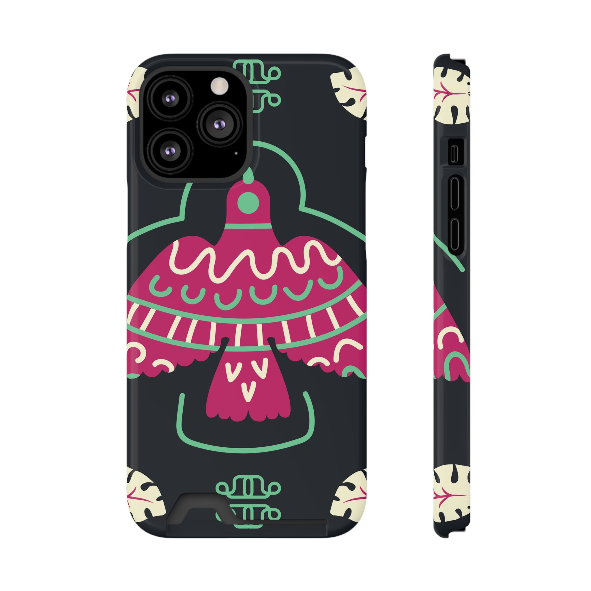 Vibrant Phone Case with Card Holder, Stylish Phone Accessory, Colorful Gift for Her, Boho Phone Cover, Trendy Mobile Case