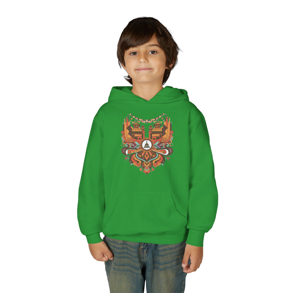 Youth Hoodie — Rustic Peace Mandala Graphic