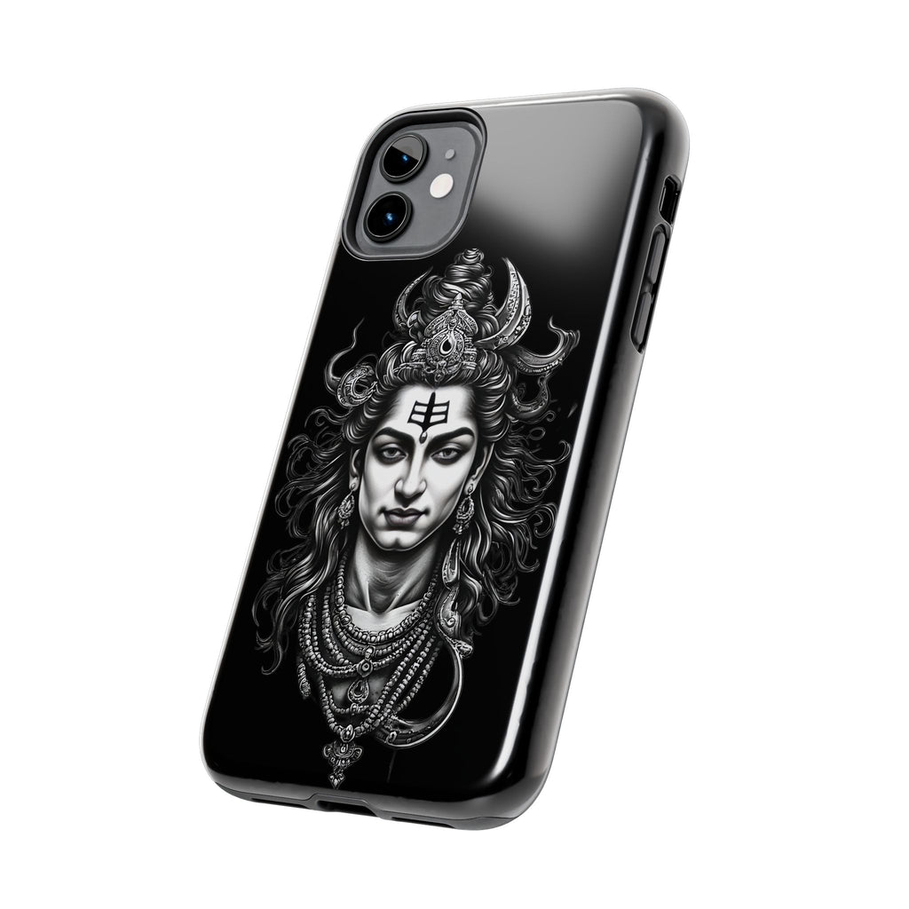 Phone Case — Intricate Lord Shiva Illustration on Black Tough Case