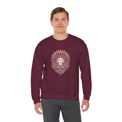 Crewneck Sweatshirt — Colorful Mandala Goddess Graphic