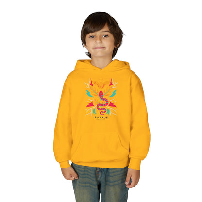 Youth Hoodie — Colorful Sahaja Floral Serpent Design