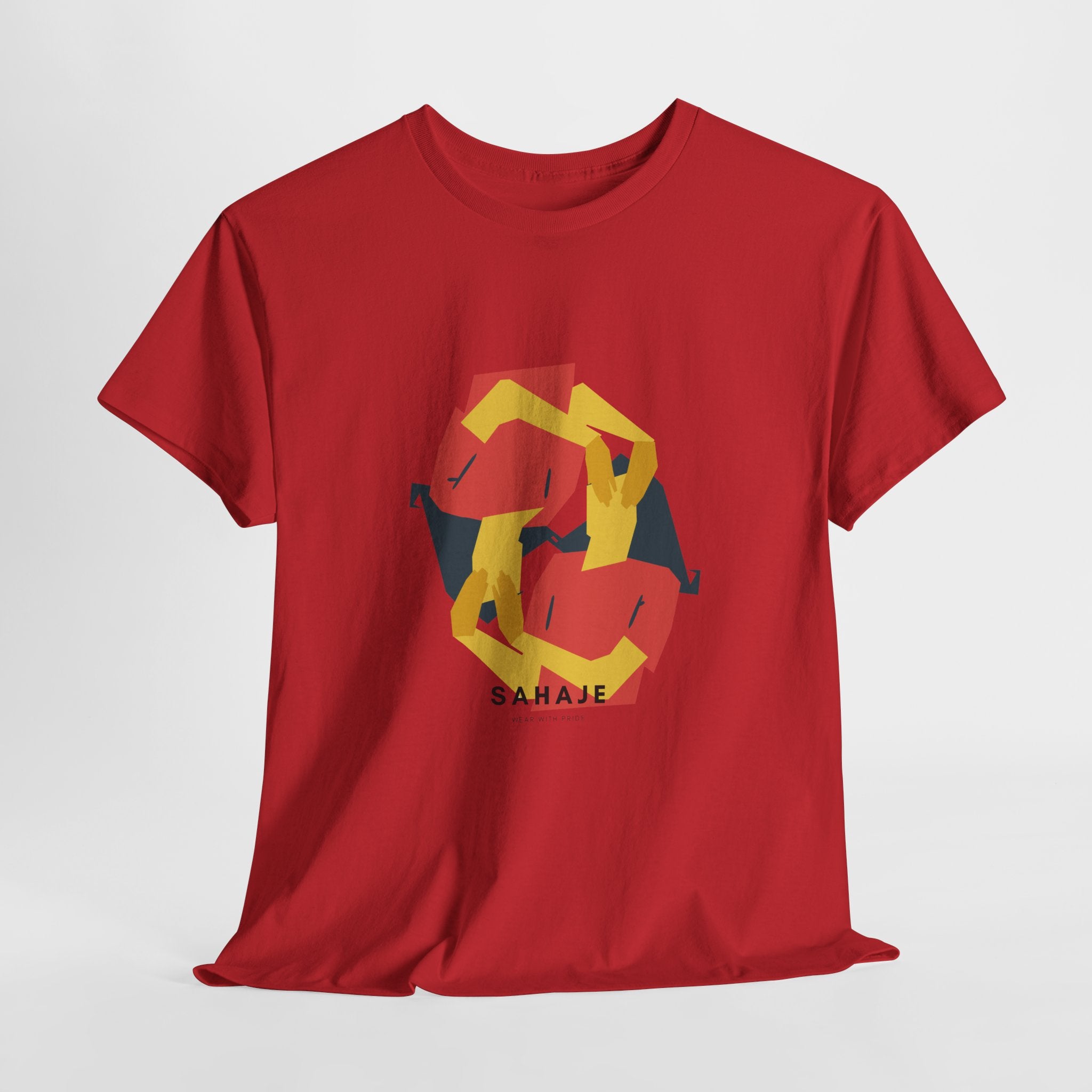 Geometric Fox Tee — Stylized Red & Yellow Fox Illustration T-Shirt