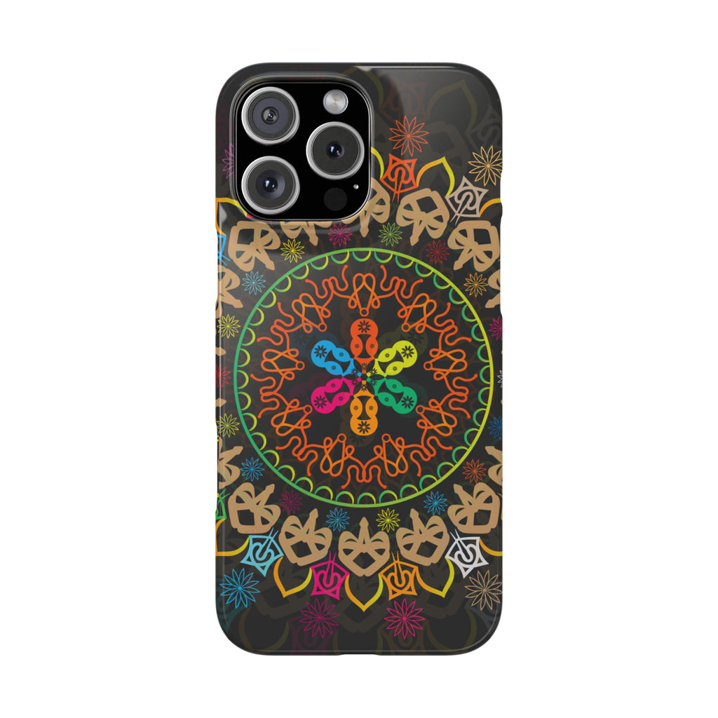 Tropical Mandala Phone Case, Colorful Slim Phone Case, Trendy Phone Cover, Artistic Gift, Eco-Friendly Phone Accessory