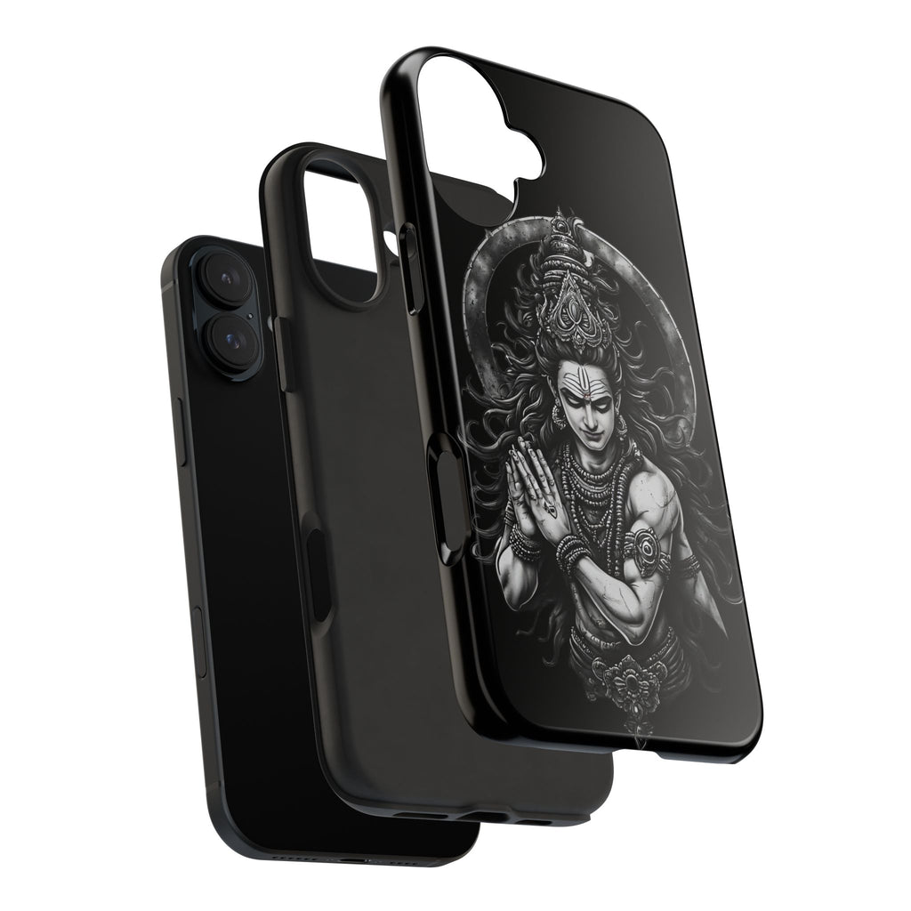Shiva Tough Phone Case — Black Protective Hindu Deity Design