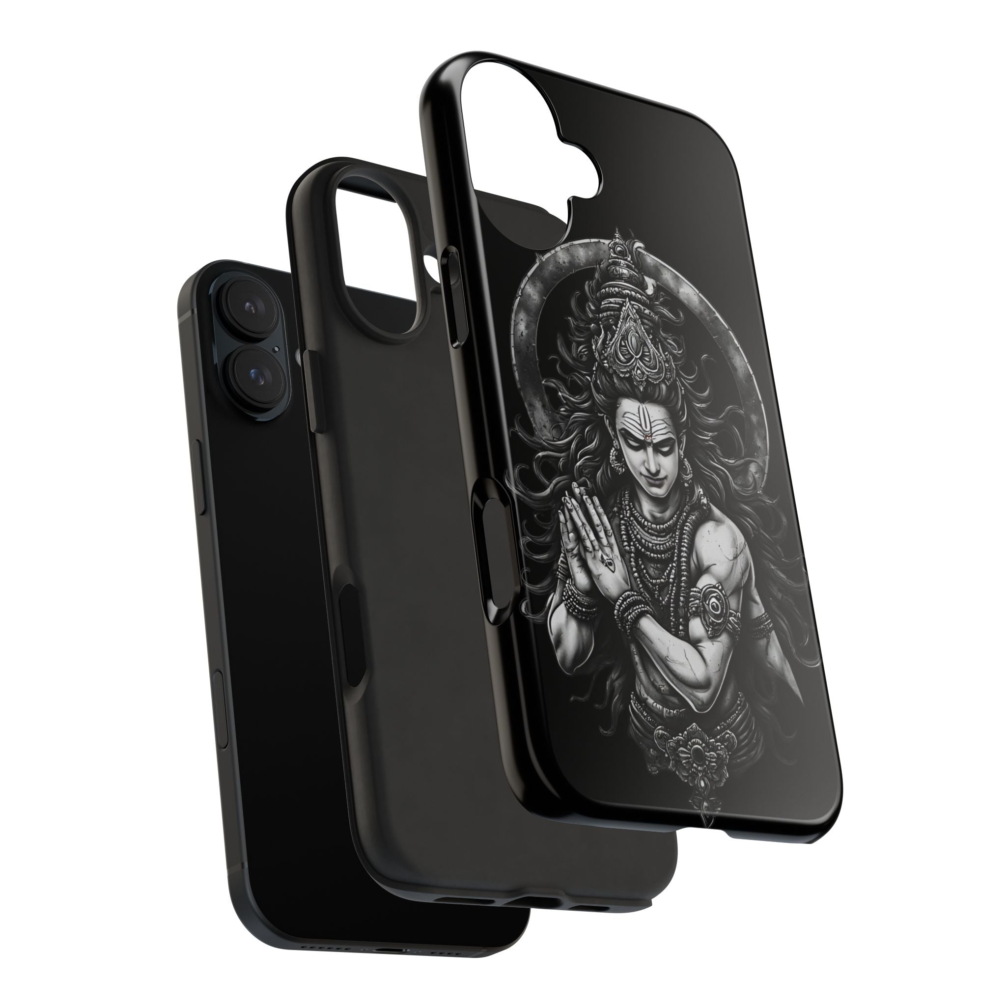 Shiva Tough Phone Case — Black Protective Hindu Deity Design