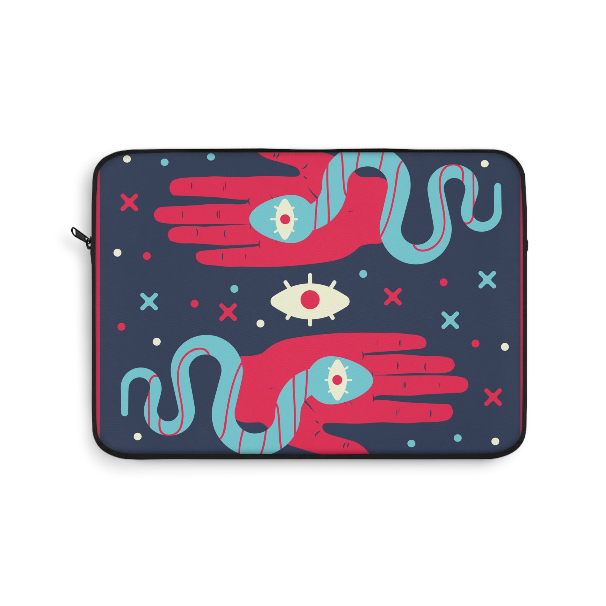 Colorful Snake & Hand Laptop Sleeve | Artistic Design, Tech Accessory, Gift for Creatives, Unisex Laptop Case, Unique Computer Cover