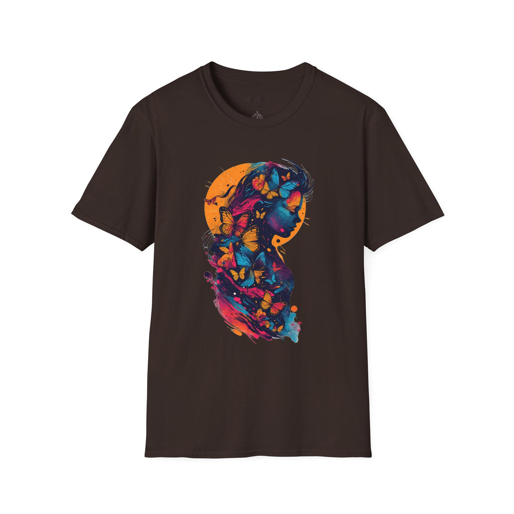 Butterfly Silhouette T-Shirt — Colorful Psychedelic Profile Tee