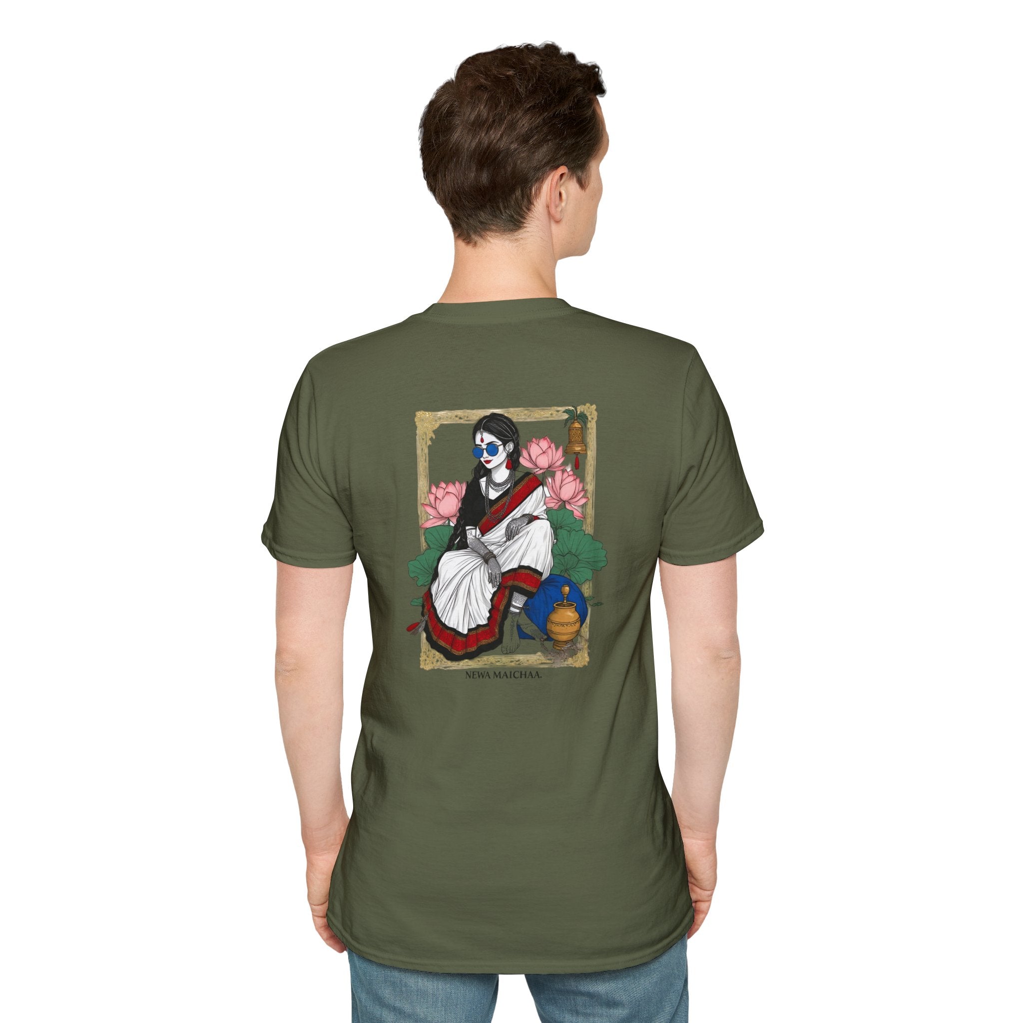 Newari Girl Traditional Dress T-Shirt – Newa Maicha Cultural Pride Graphic Tee, Nepali Heritage Design