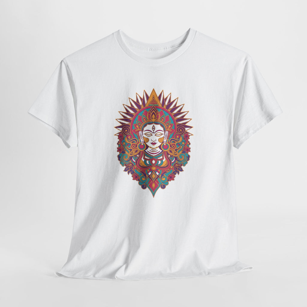 Spiritual Goddess Sun Mandala Tee — Colorful Boho Yoga T‑Shirt