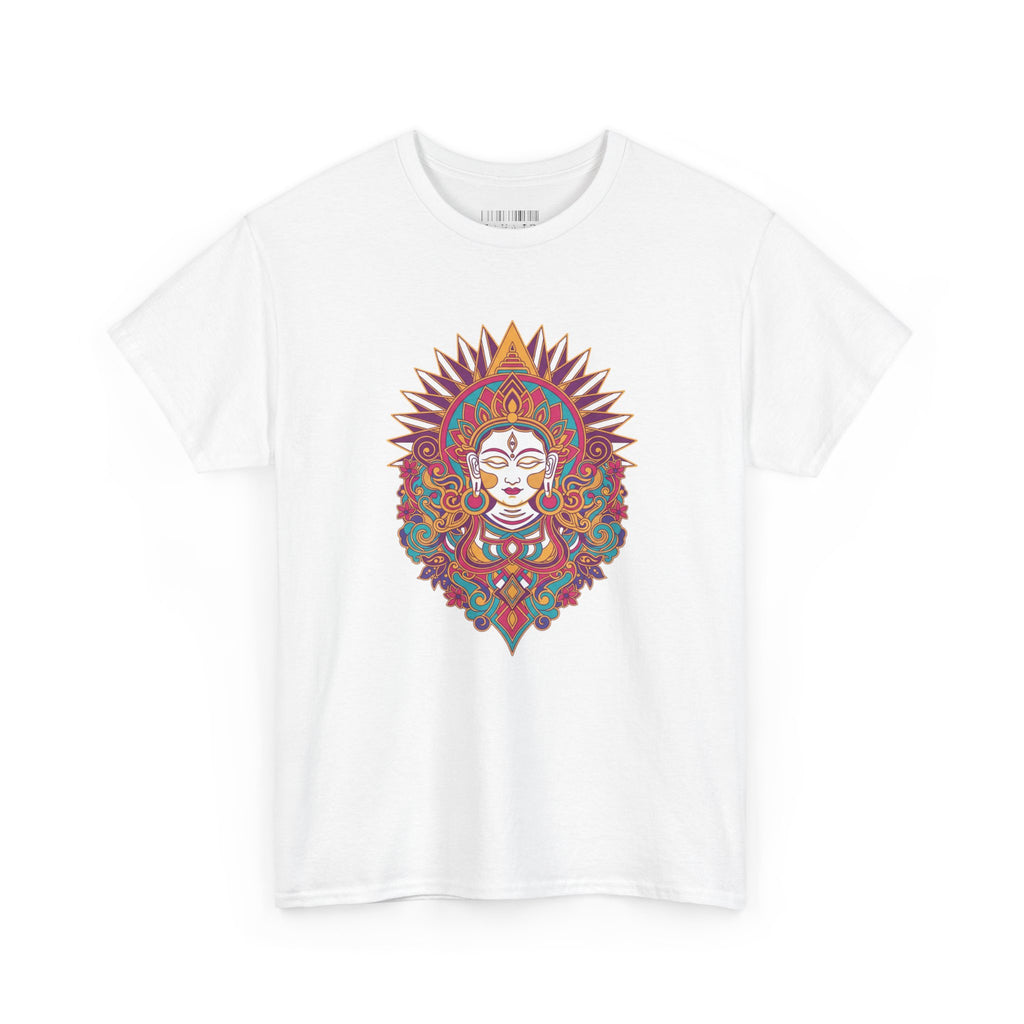 Spiritual Goddess Sun Mandala Tee — Colorful Boho Yoga T‑Shirt
