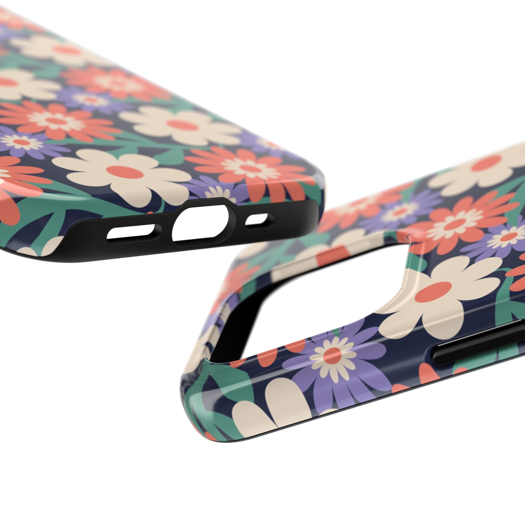 Floral Tough Phone Case — Retro Daisies Protective Phone Cover