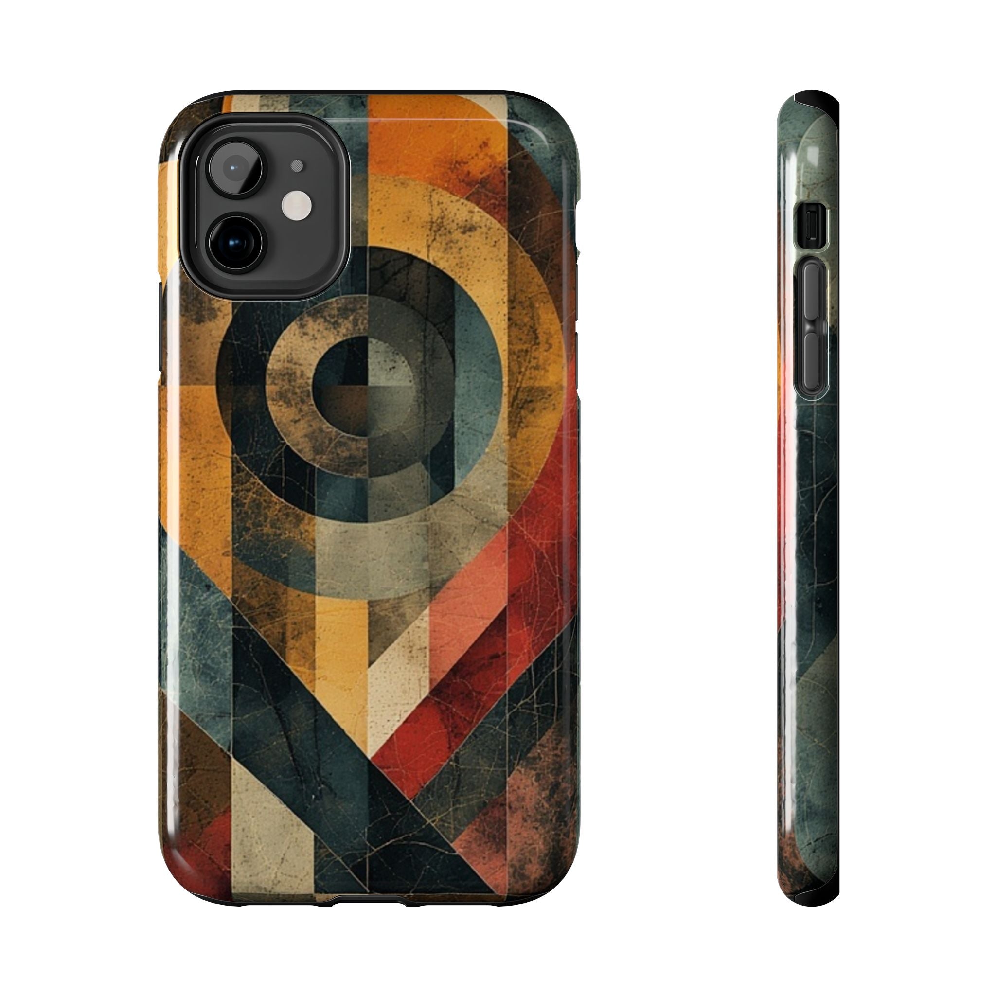 Retro Geometric Tough Phone Case — Vintage Target Circle Design
