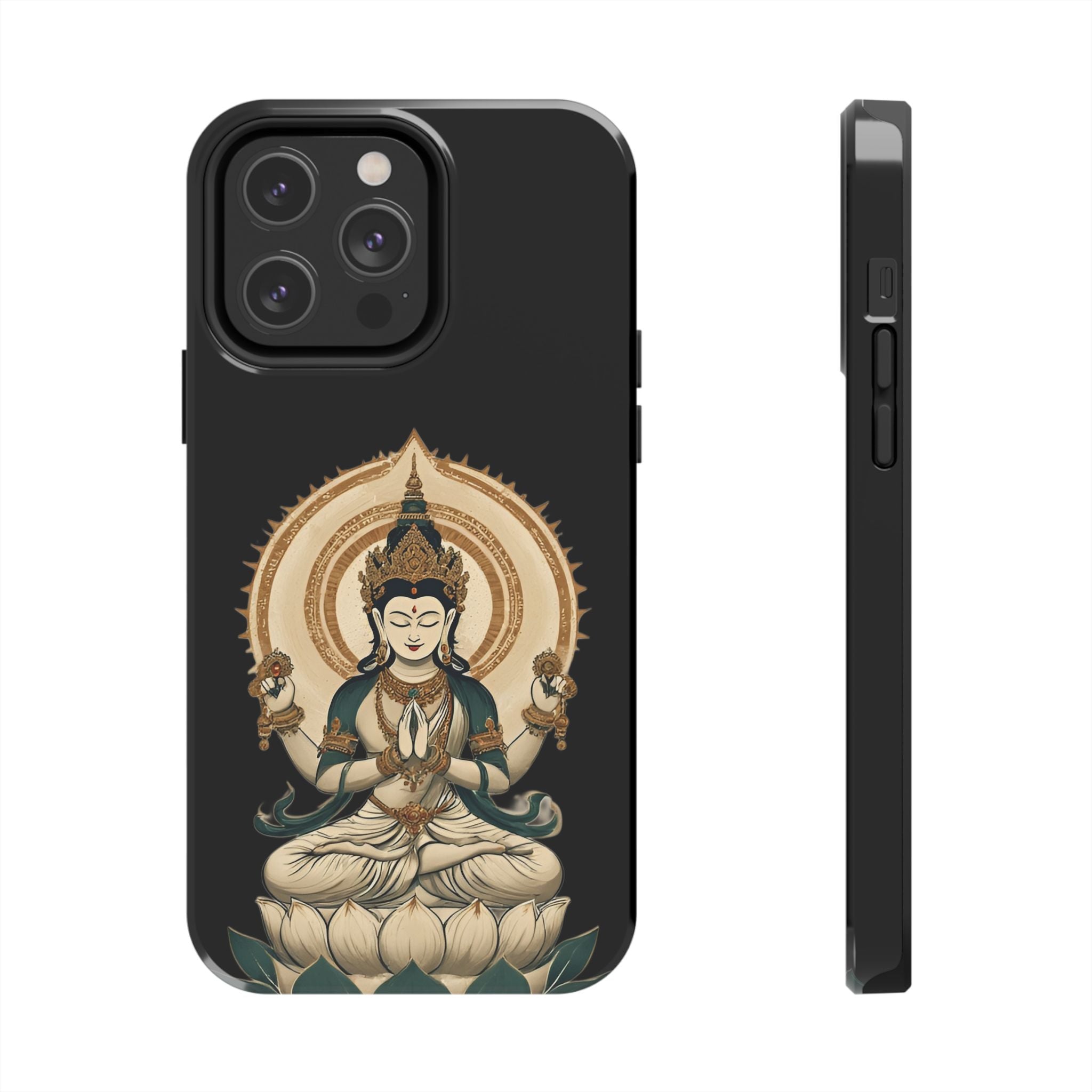 Bodhisattva Lotus Tough Phone Case — Protective Buddhist Meditation Phone Cover