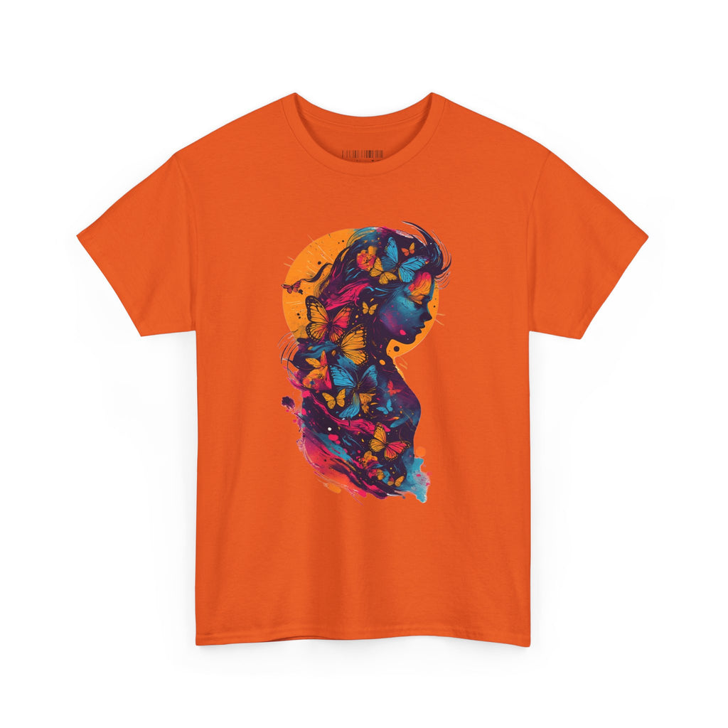 Butterfly Silhouette Graphic Tee — Colorful Maternity Profile Design