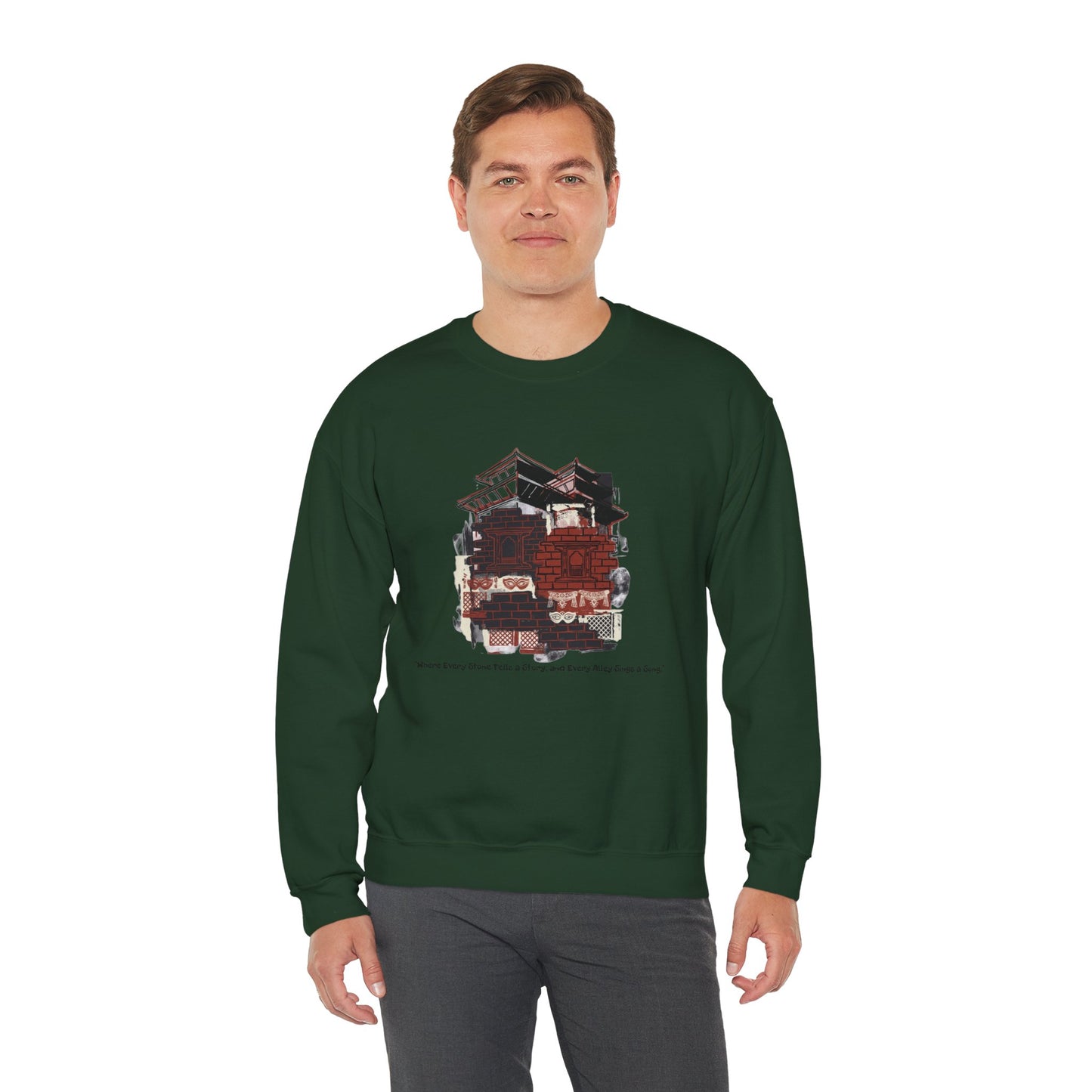 Crewneck Sweatshirt — Vintage Camper Roadtrip Illustration ("Where's Every Place I’ve Been, and Every Place I’m Going")