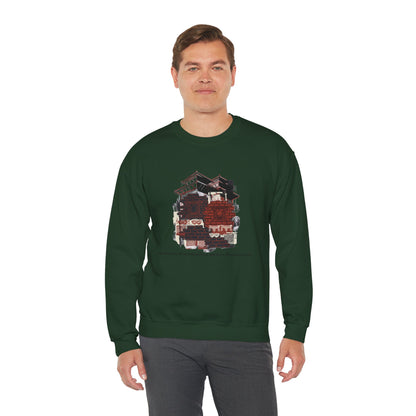 Crewneck Sweatshirt — Vintage Camper Roadtrip Illustration ("Where's Every Place I’ve Been, and Every Place I’m Going")
