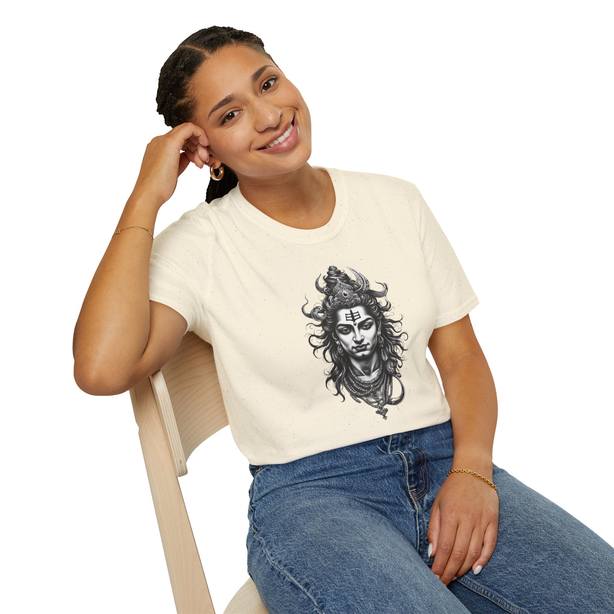 Shiva Portrait T‑Shirt — Hindu Deity Graphic Tee (Meditation, Yoga & Spiritual Wear)