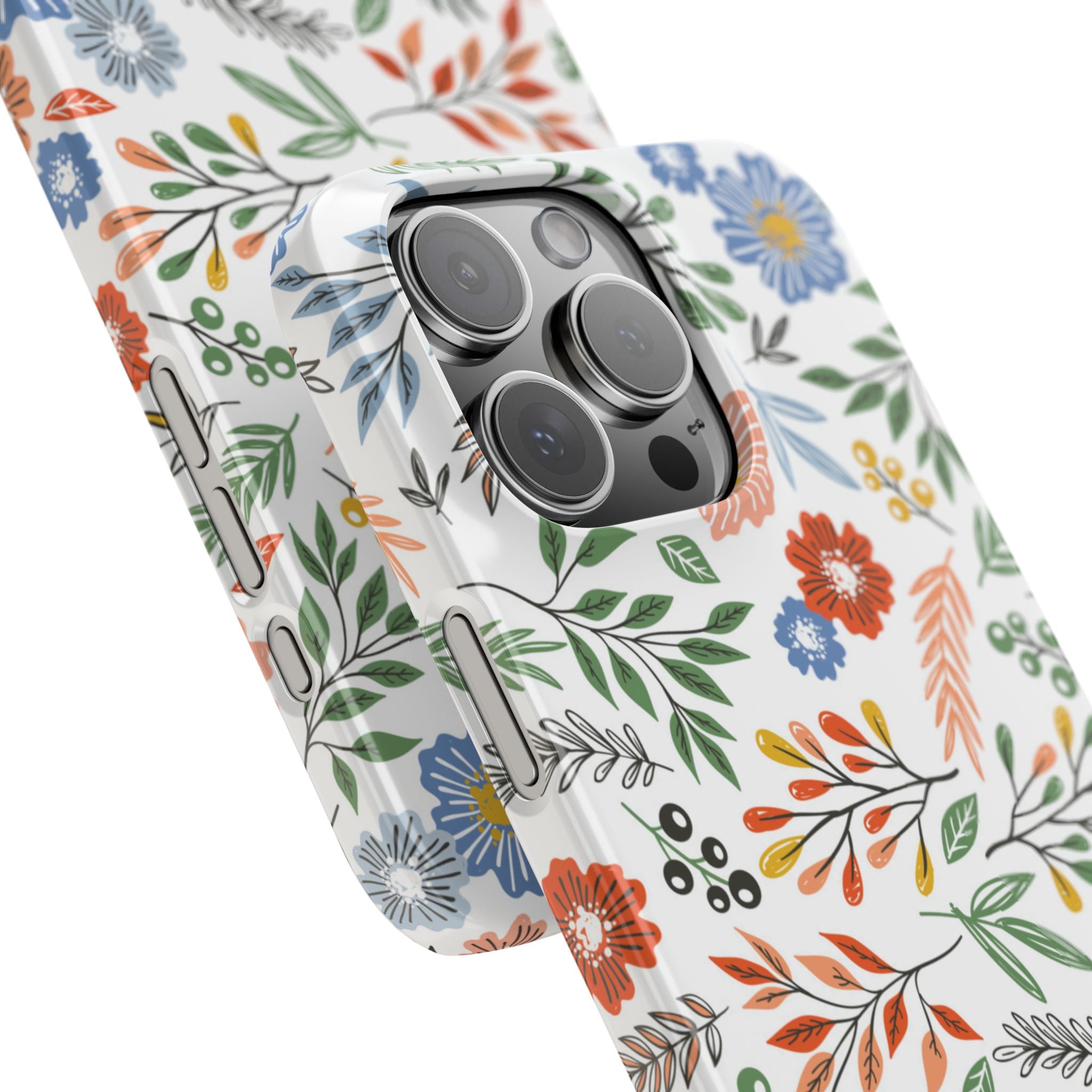 Slim Floral Phone Case — Colorful Hand-Drawn Wildflower Design