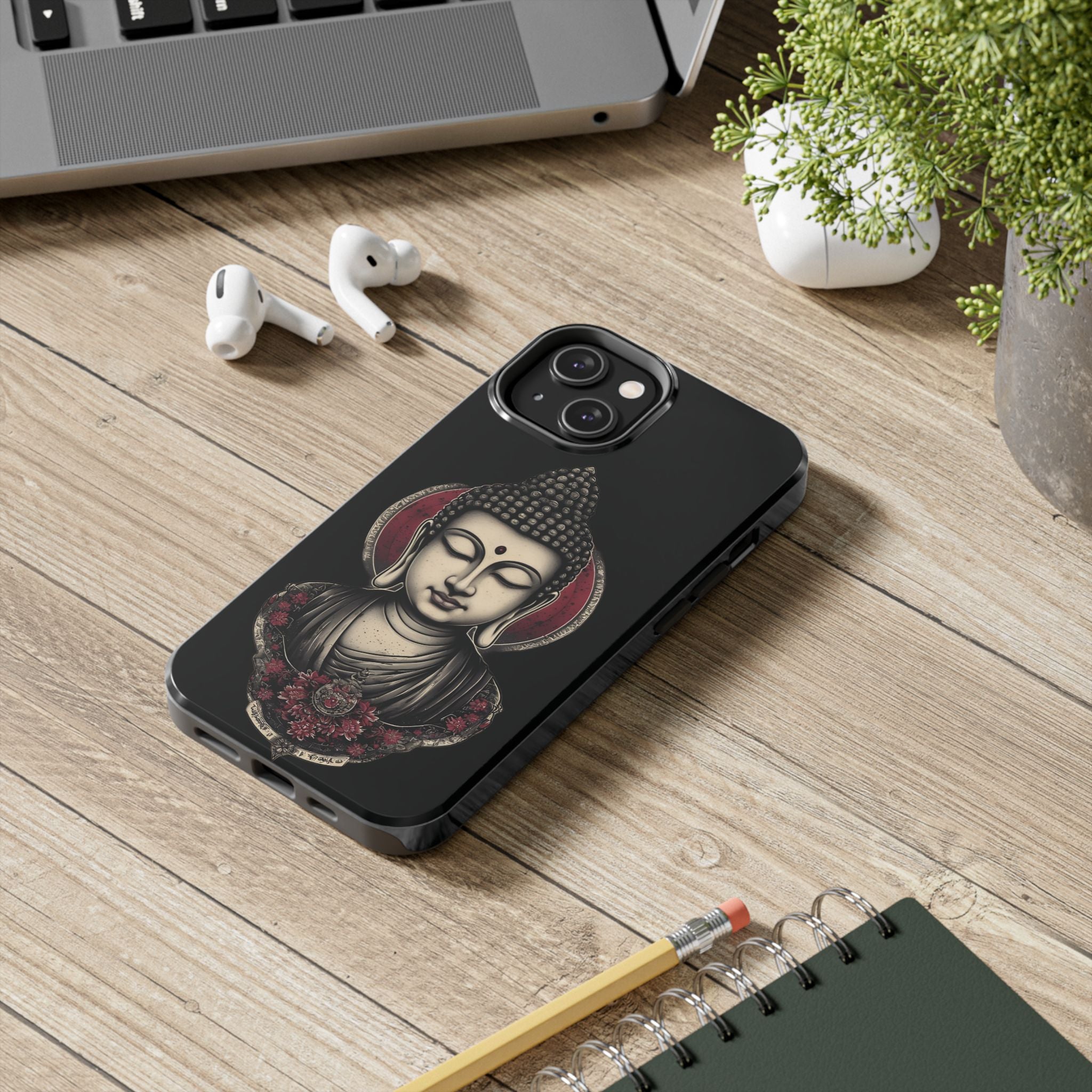 Buddha Floral Tough Phone Case — Protective Spiritual Phone Cover