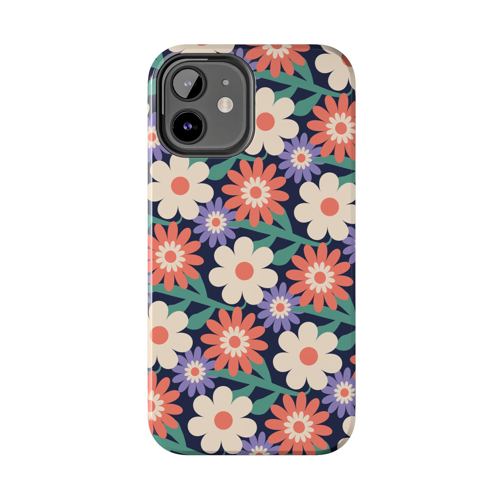 Floral Tough Phone Case — Retro Daisies Protective Phone Cover