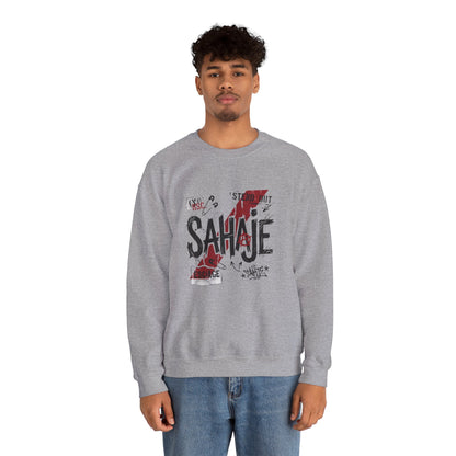 Sahaje Graphic Crewneck Sweatshirt – Streetwear Logo Pullover