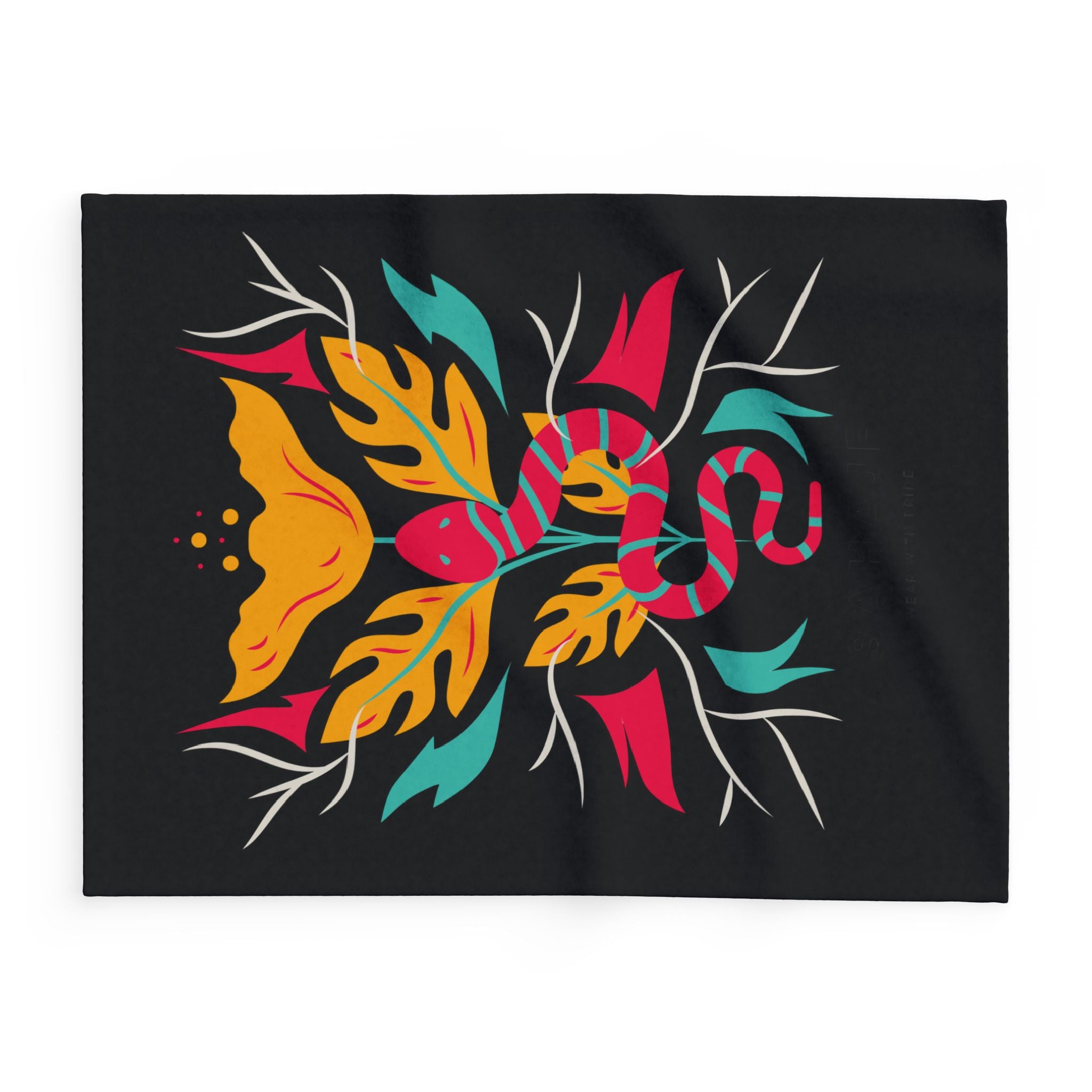 Arctic Fleece Blanket — Bold Floral Snake Print Throw