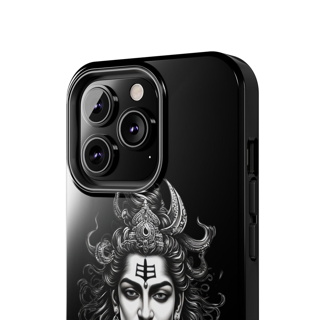 Phone Case — Intricate Lord Shiva Illustration on Black Tough Case