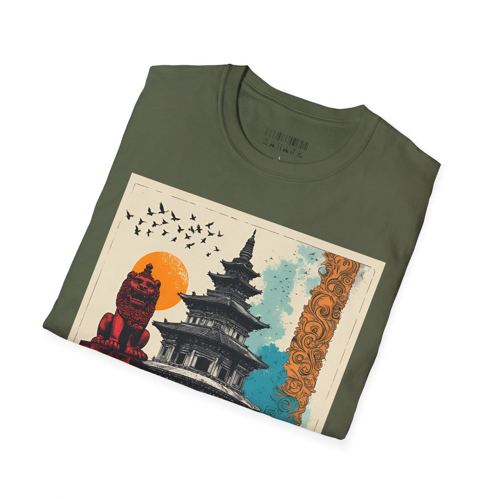 Kathmandu Vintage Travel T-Shirt – Retro Nepal Skyline Graphic Tee, Cultural Tourism Design