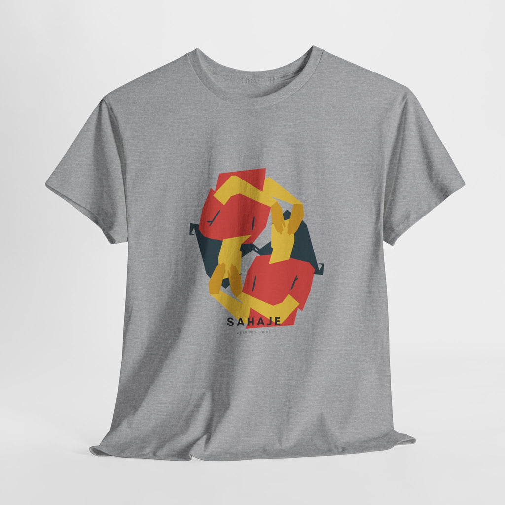 Geometric Fox Tee — Stylized Red & Yellow Fox Illustration T-Shirt