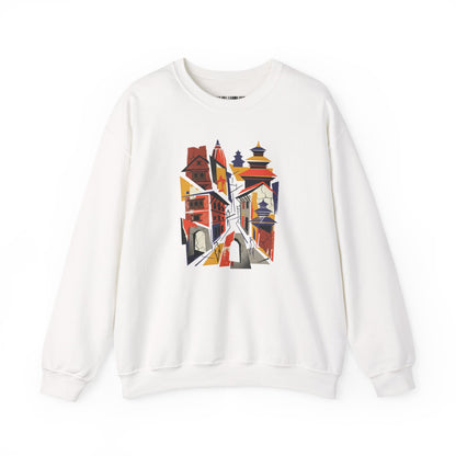 Crewneck Sweatshirt — Abstract Cityscape Graphic (Colorful Architectural Illustration)