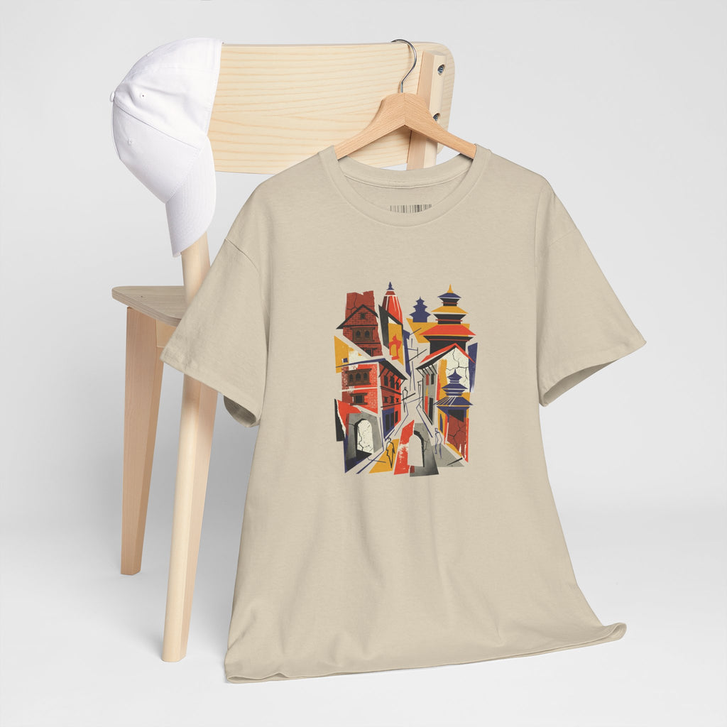 Cityscape Abstract Tee — Colorful Urban Architecture Graphic T‑Shirt