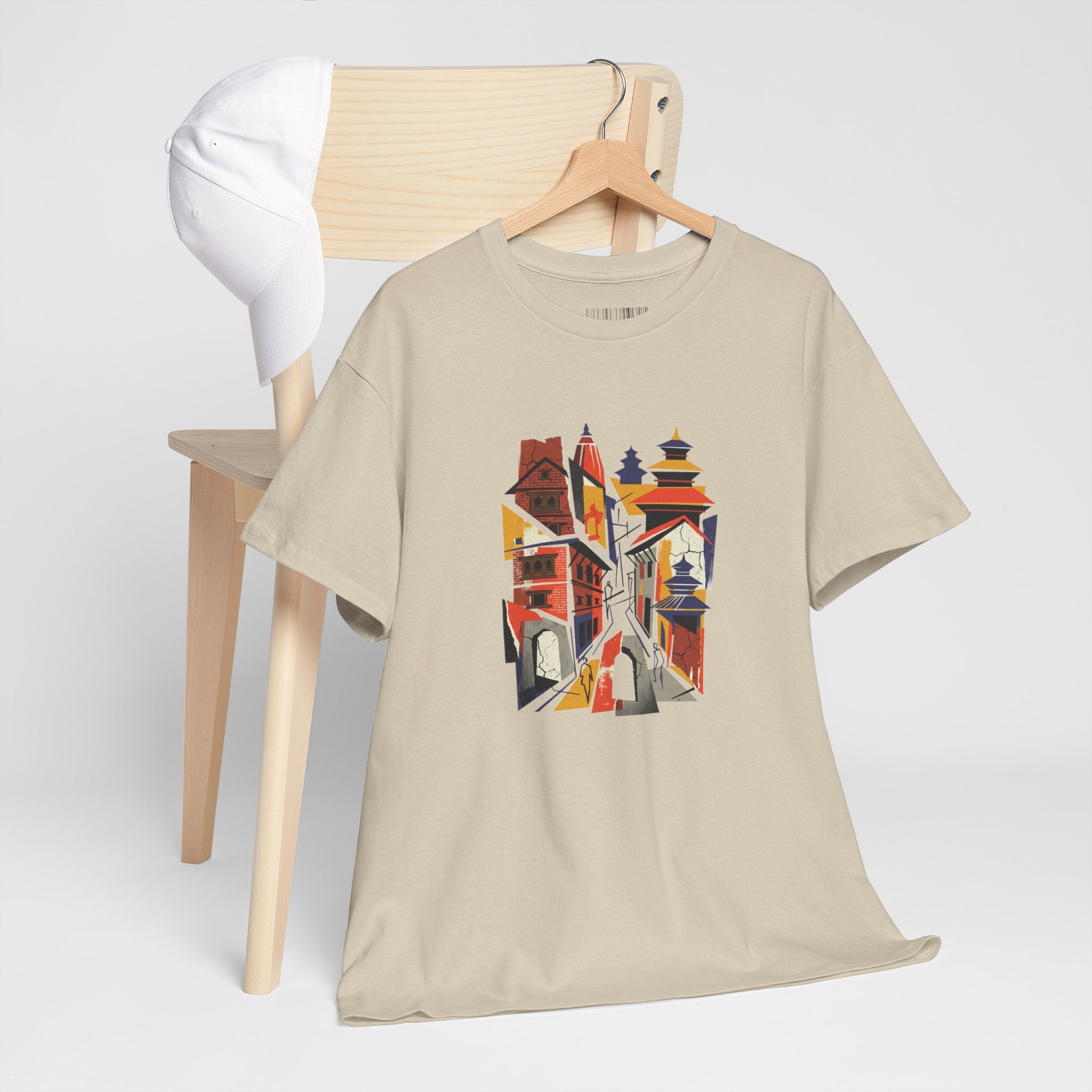 Cityscape Abstract Tee — Colorful Urban Architecture Graphic T‑Shirt