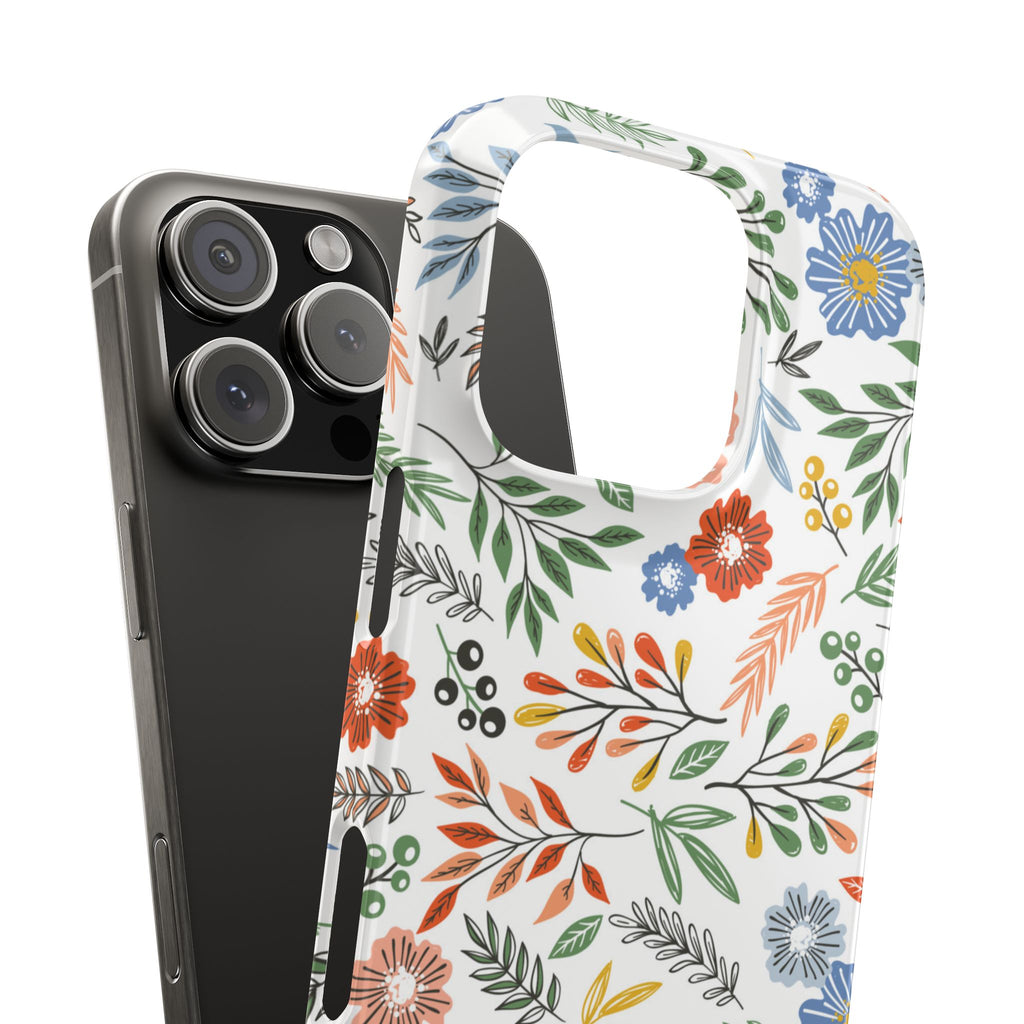 Slim Floral Phone Case — Colorful Hand-Drawn Wildflower Design