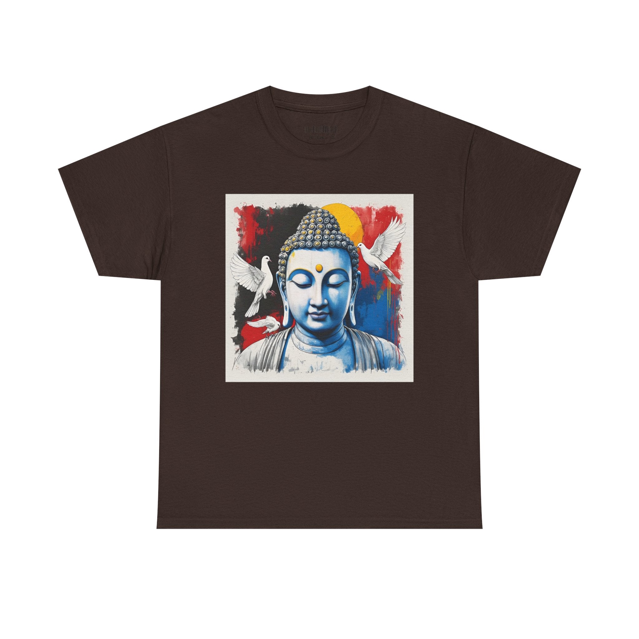 Buddha Peace Tee — Colorful Buddha & Doves Graphic T-Shirt