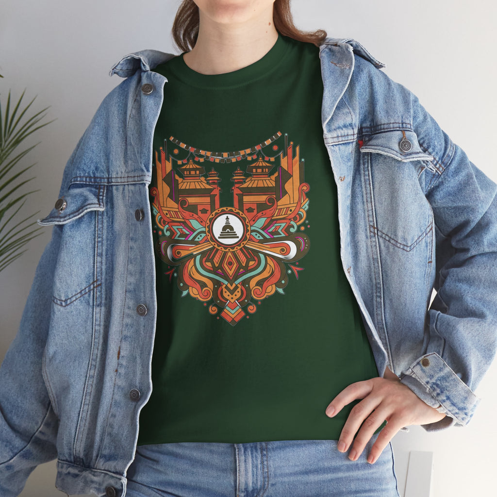 Mandala Cityscape Tee — Boho Urban Art Graphic T-Shirt