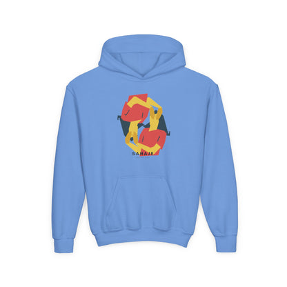 Youth Hoodie with Geometric Squirrel Art – 'Squirrel' Colorful Kids Pullover