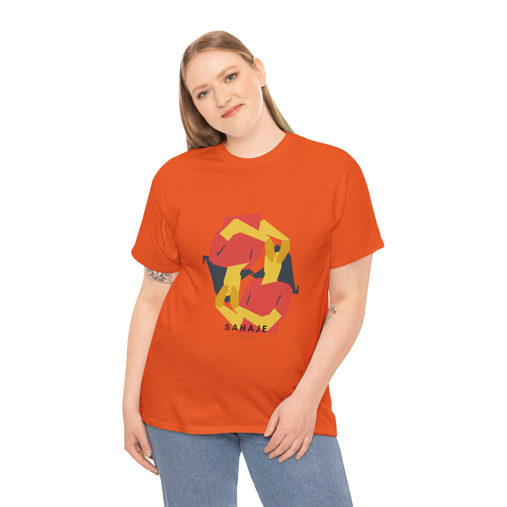 Geometric Fox Tee — Stylized Red & Yellow Fox Illustration T-Shirt