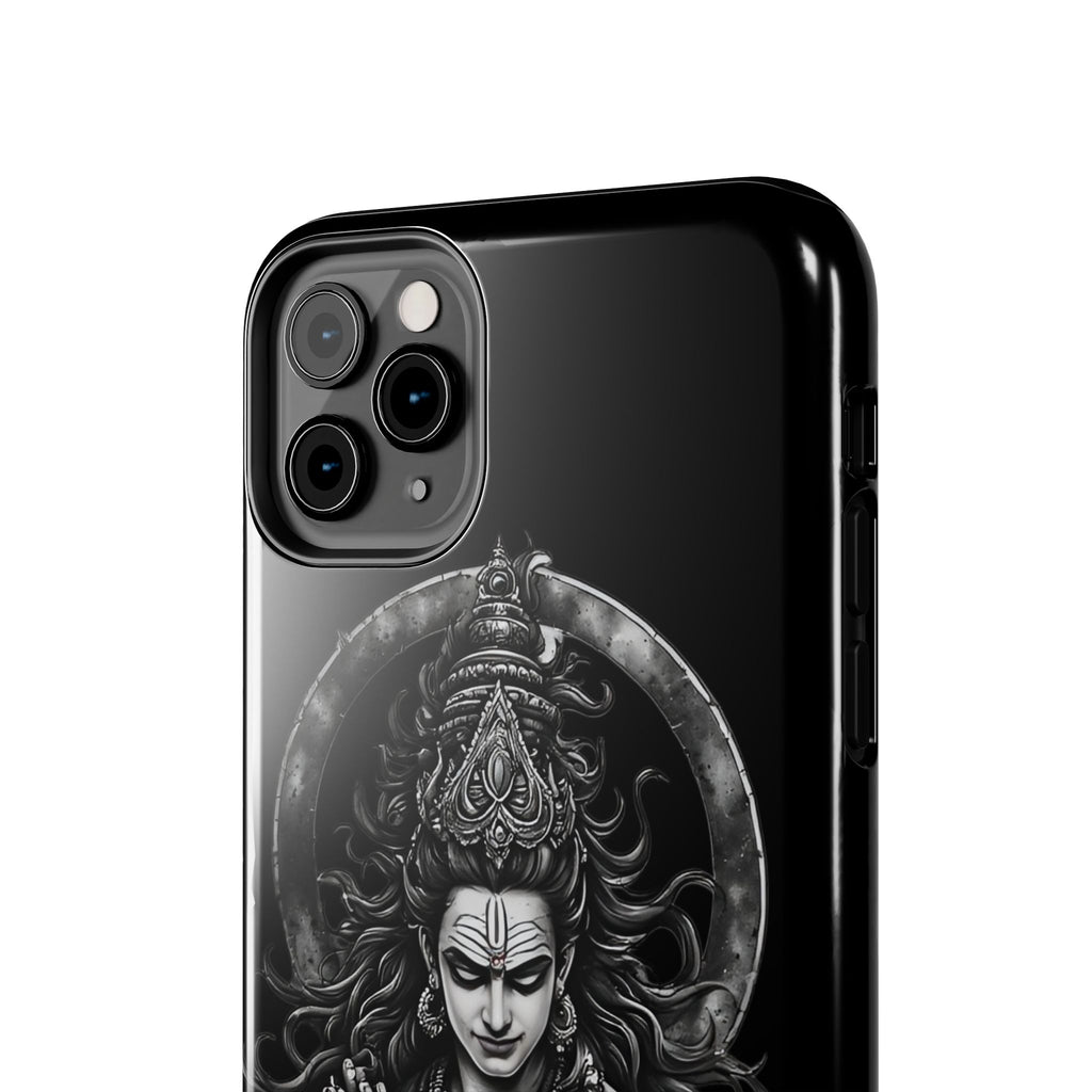 Shiva Tough Phone Case — Black Protective Hindu Deity Design