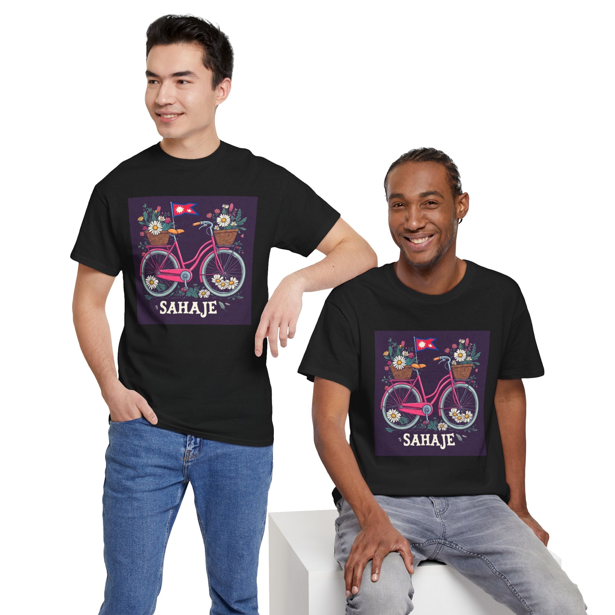 Sahaje Floral Bicycle T‑Shirt