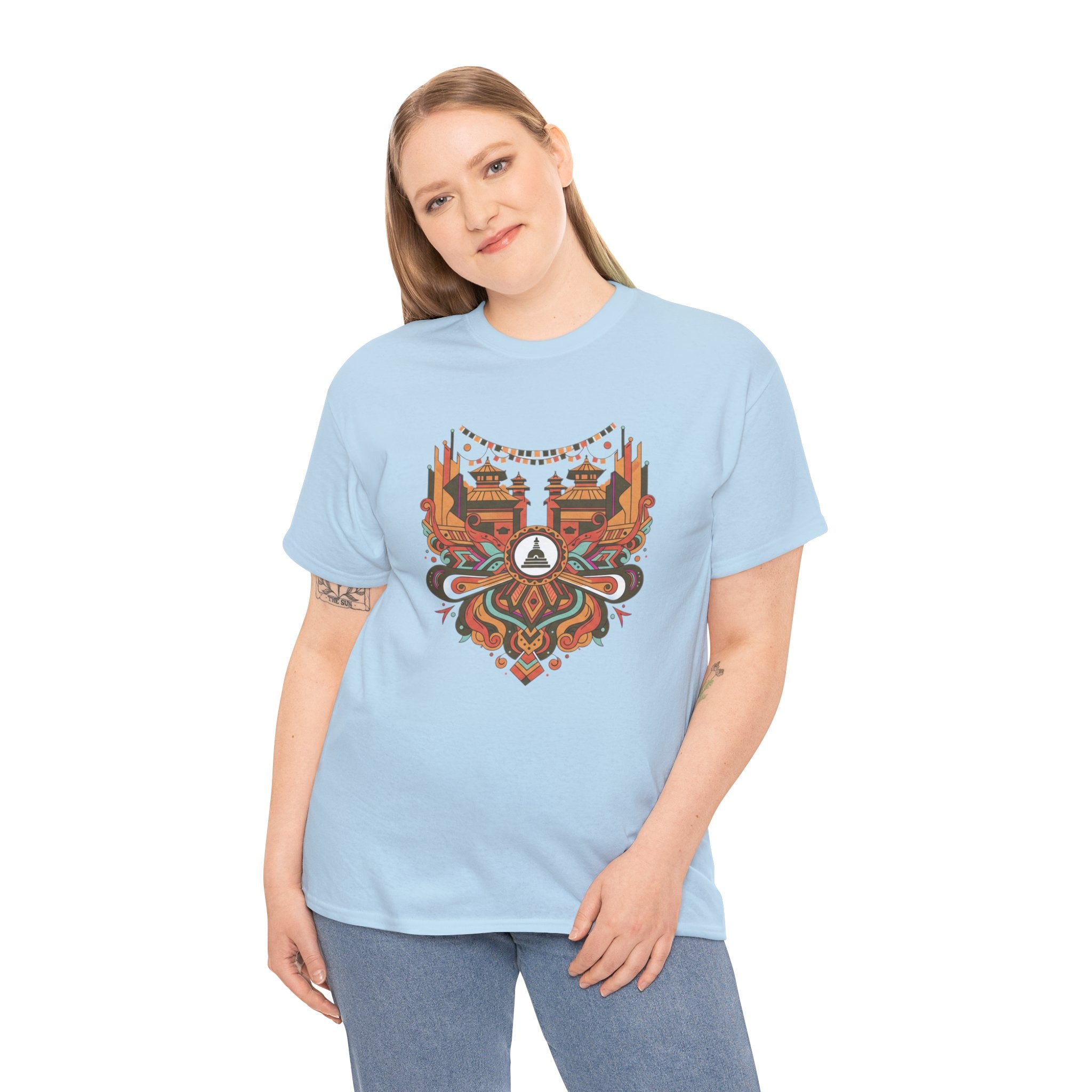 Mandala Cityscape Tee — Boho Urban Art Graphic T-Shirt