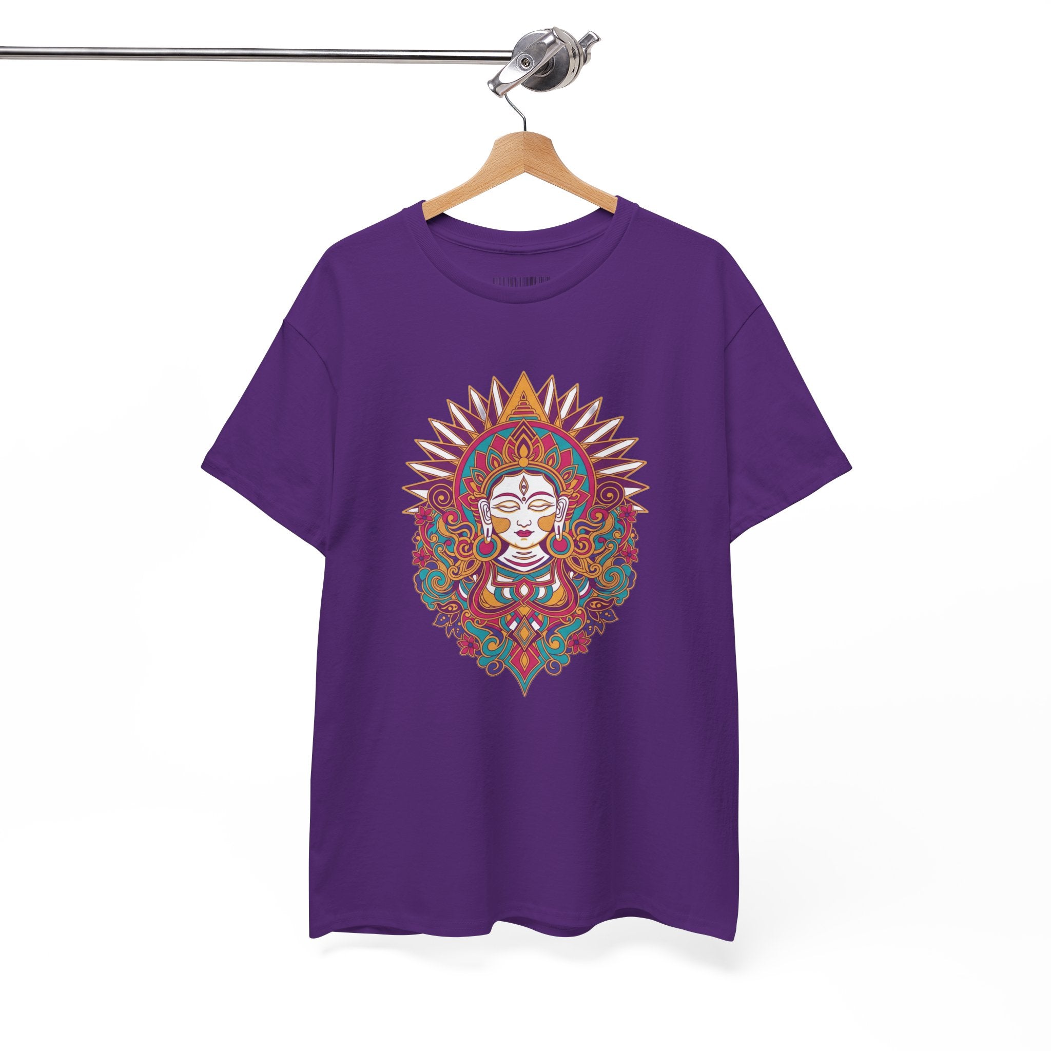 Spiritual Goddess Sun Mandala Tee — Colorful Boho Yoga T‑Shirt