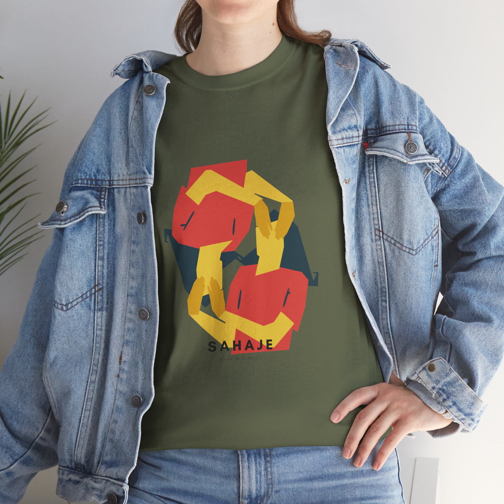 Geometric Fox Tee — Stylized Red & Yellow Fox Illustration T-Shirt