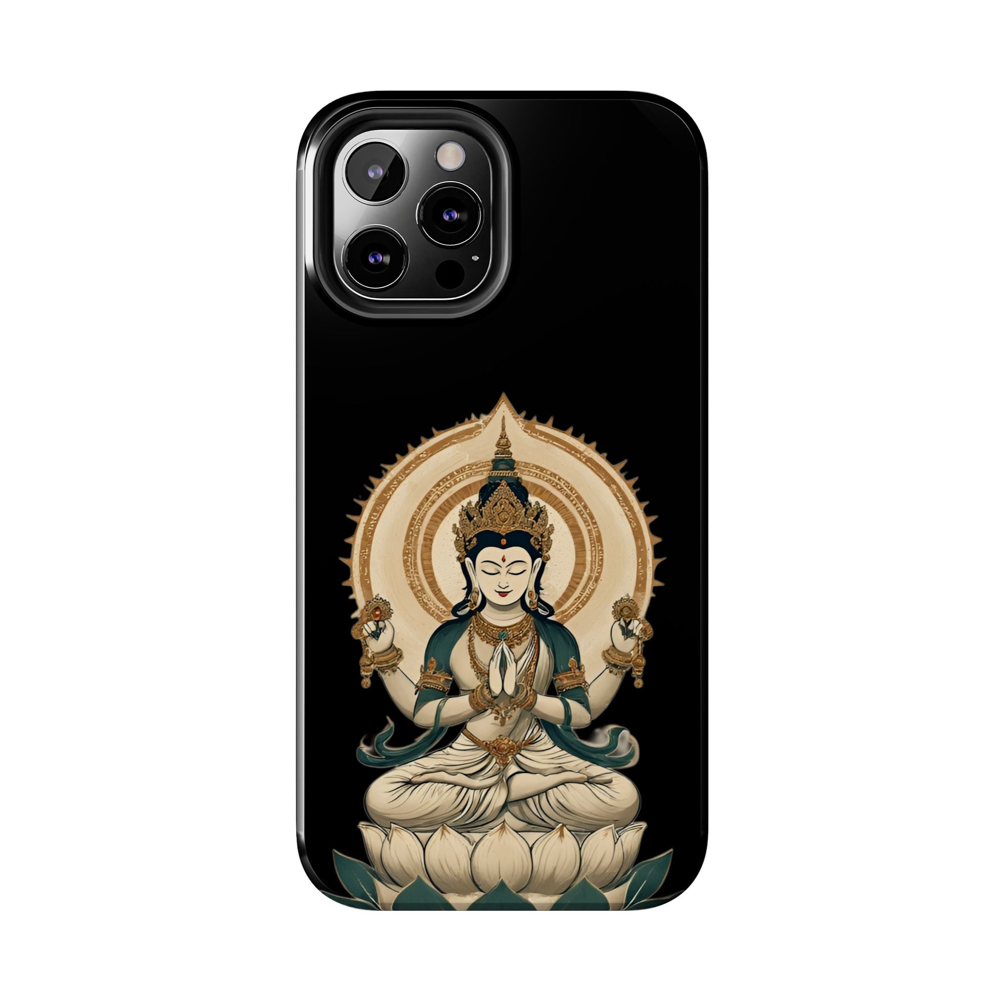 Bodhisattva Lotus Tough Phone Case — Protective Buddhist Meditation Phone Cover