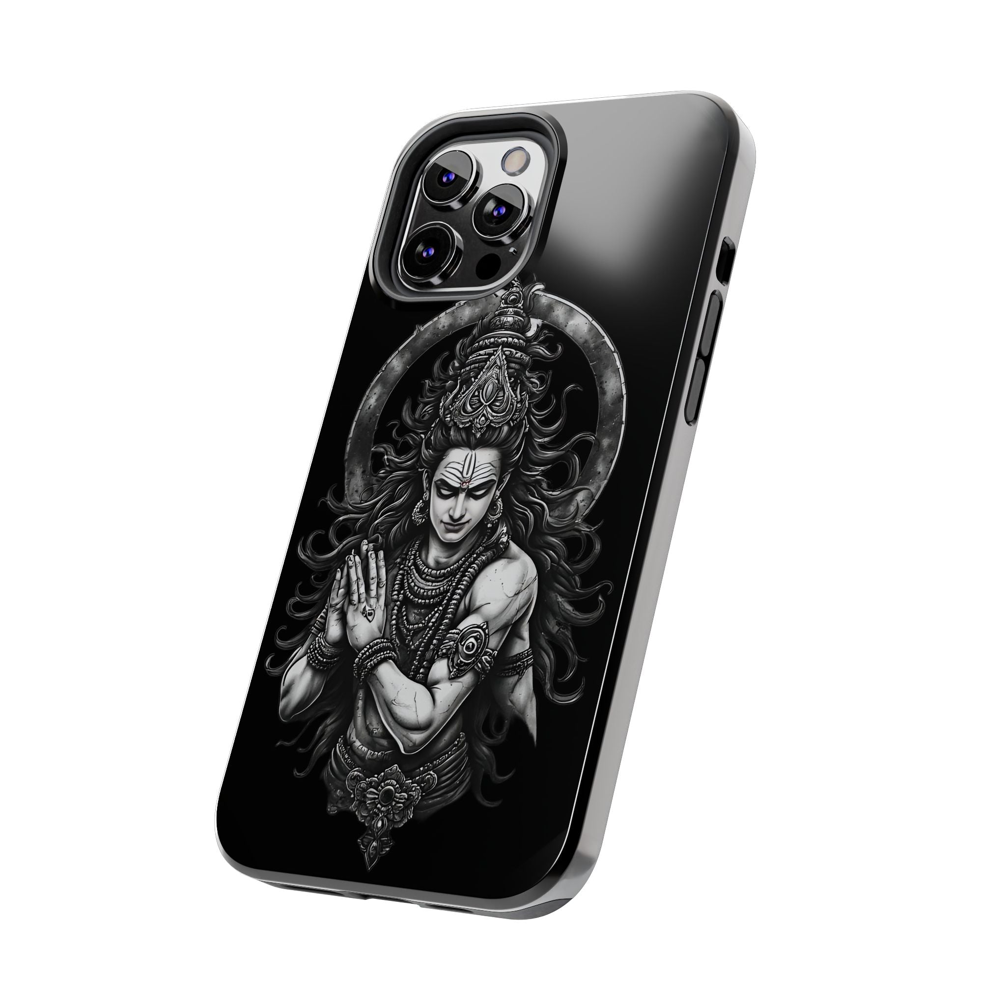 Shiva Tough Phone Case — Black Protective Hindu Deity Design