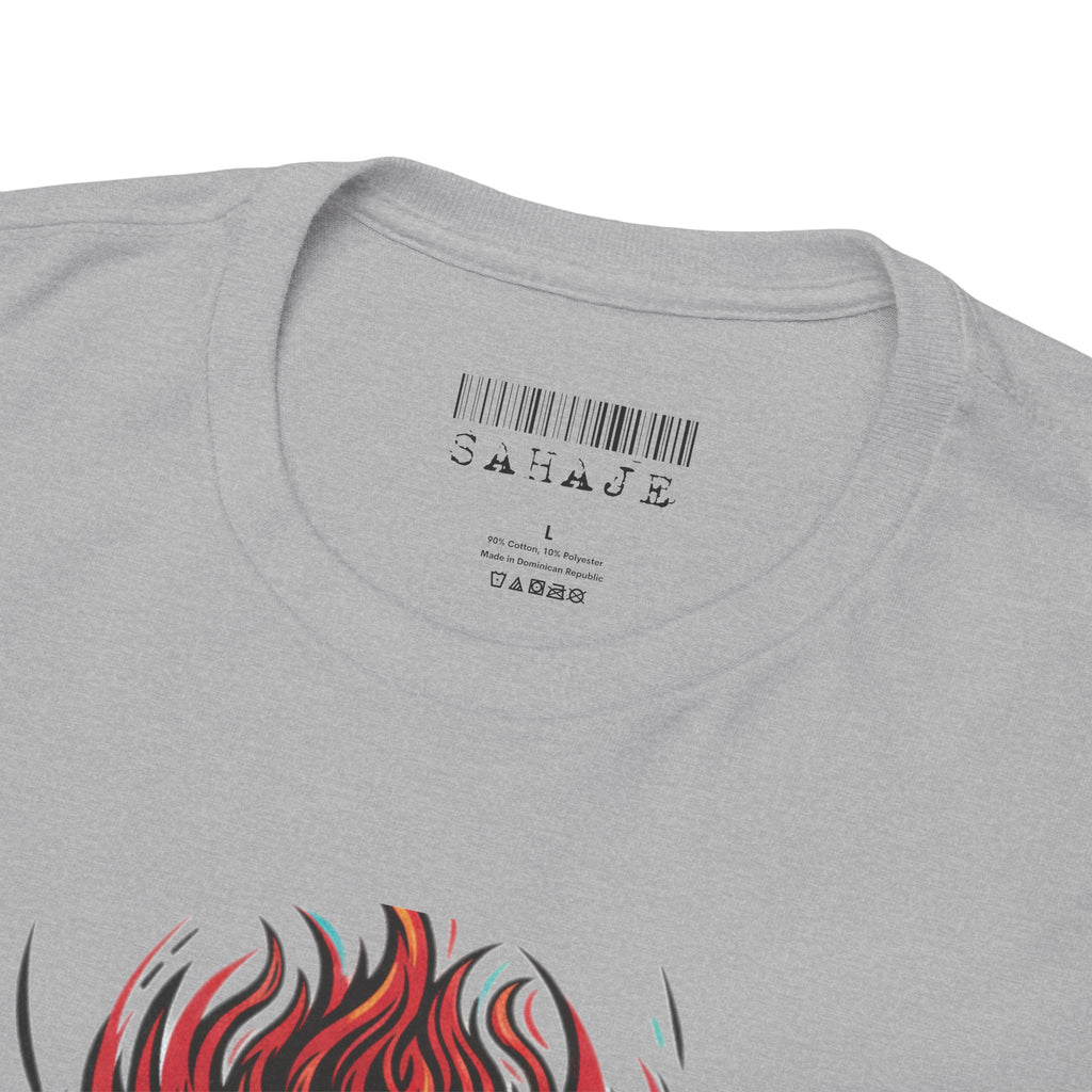 T-Shirt — Fierce Red Oni Demon Graphic Tee (Mythic Japanese Mask Design)