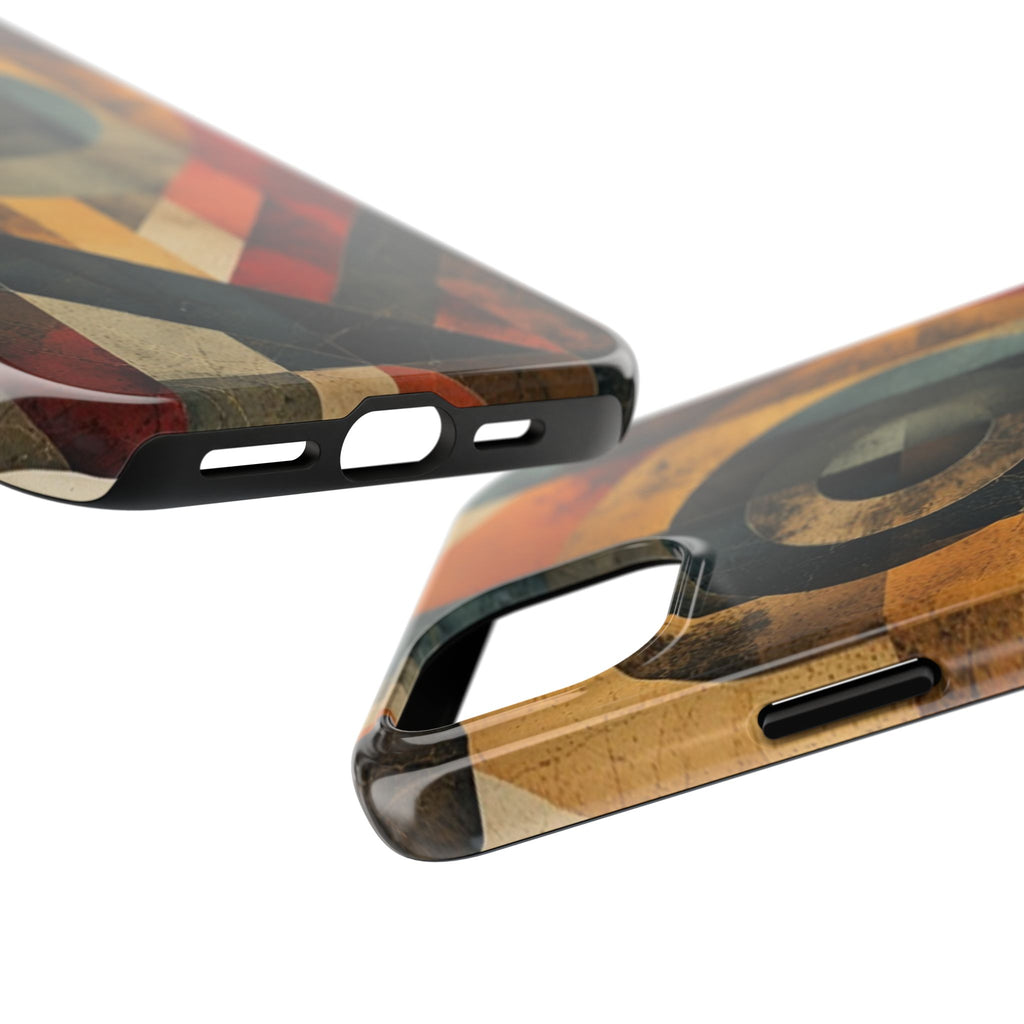 Retro Geometric Tough Phone Case — Vintage Target Circle Design
