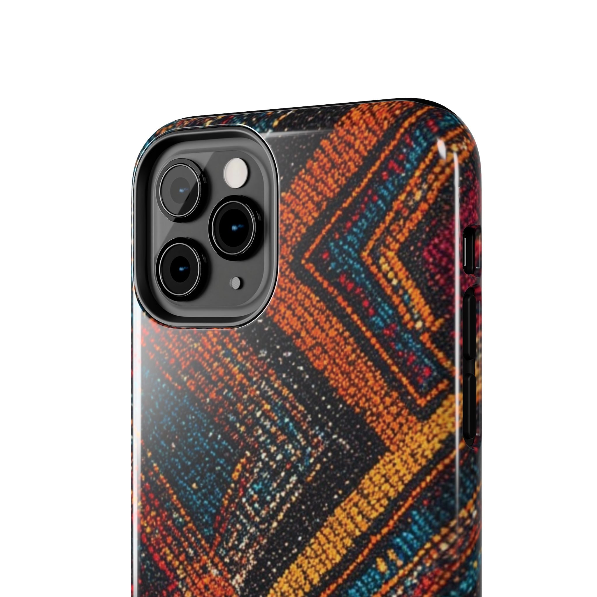 Tough Phone Case — Boho Geometric Rug Pattern, Protective iPhone Cover