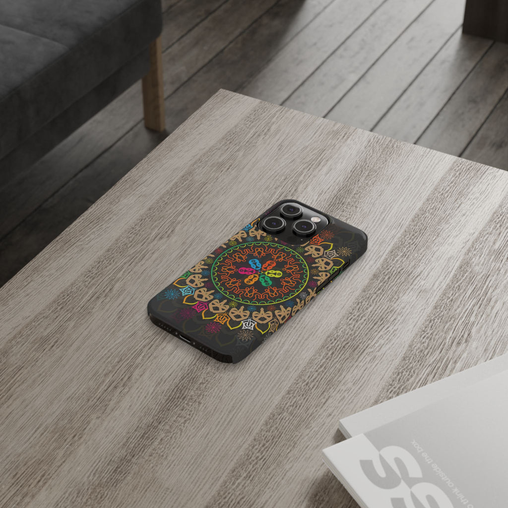 Tropical Mandala Phone Case, Colorful Slim Phone Case, Trendy Phone Cover, Artistic Gift, Eco-Friendly Phone Accessory