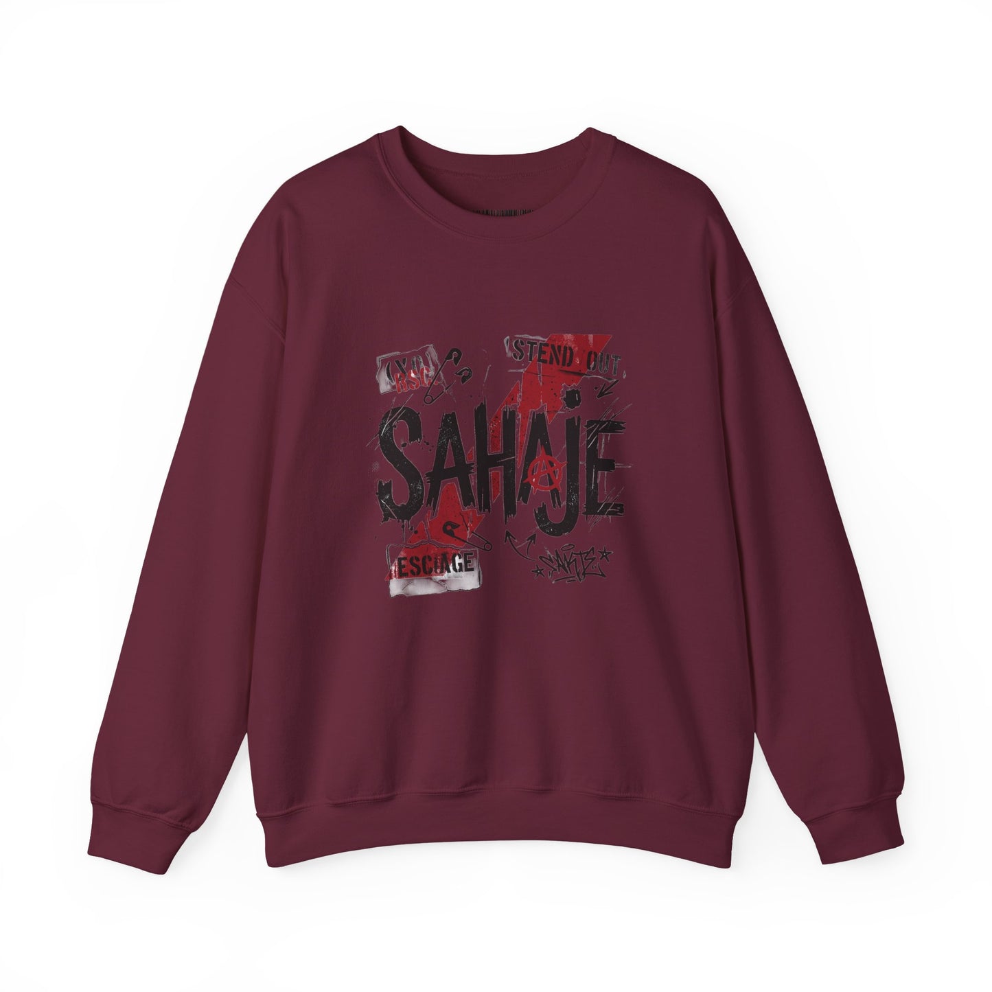 Sahaje Graphic Crewneck Sweatshirt – Streetwear Logo Pullover